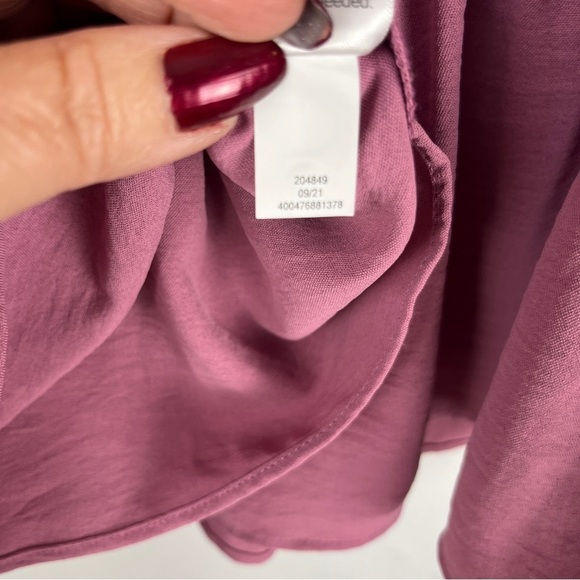 NWT Nine West Mauve Rose Pink Peplum Peasant Blouse Top – Size Large Romantic - Picture 11 of 11
